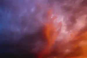 Thunderstorm Germany Stampe: Dramatic cloudy sky against thunderstorm
