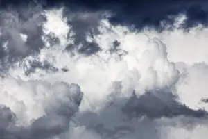 Northern Germany Weather Stampe: Dramatic cloudy sky in front of thunderstorm