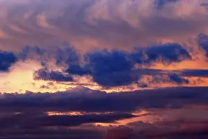 Central Europe Cloudy Skies Stampe: Dramatic evening sky with clouds
