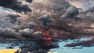 Central Europe Evening Mood Stampe: Dramatic evening sky with thunderclouds