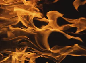 Dark Background Flames Stampe: Dramatic flames against A dark background