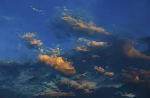Red Evening Sky Stampe: Dramatic red cloudscape at dusk