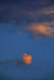 Cloudy Europe Landscape Stampe: Dramatic red cloudscape at dusk