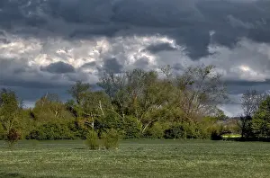 Natural Paradise Germany Stampe: Dramatic storm clouds with grey