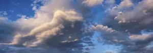 Cloudy Atmospheric Scenery Stampe: Dramatic thunderclouds in the evening light