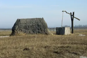 Austria Landscape Stampe: Draw well and schepherd's hut
