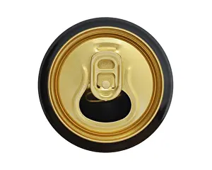 Plain Background Studio Shot Stampe: Drinks can top with ring pull, studio shot
