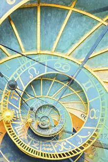 Astrology Background Image Stampe: Droste effect background based on Prague astronimical clock