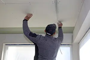 Manual Labor In Construction Stampe: Dry construction, dry lining