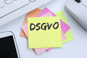Computer Keyboard Symbol Stampe: DSGVO Basic Data Protection Regulation