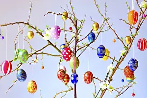 Spring In Germany Stampe: Easter, Easter bouquet with colorful Easter eggs