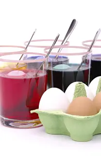 Multicoloured Easter Eggs Stampe: Easter egg dyeing, easter eggs colour