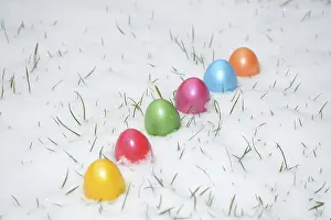 Colorful Easter Eggs Stampe: Easter egg, eggs, Easter, blue