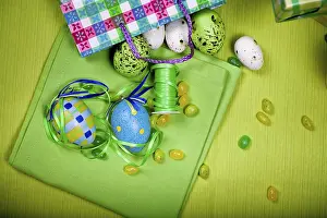 Food Photography Indoors Stampe: Easter eggs and sweets