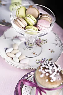 Food Still Life Composition Stampe: The easter installation with macarons
