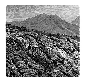 Mount Vesuvius Stampe: The edge of the stream of lava