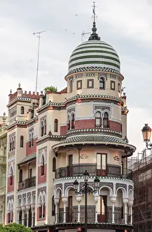 Moorish Architecture Spain Stampe: Edificio de La Adriatica, Avenida de la Constitucion
