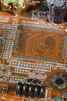 Personal Computer Components Stampe: Electrical circuit with devices designed for personal computer