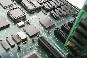 Electronic Circuit Board Stampe: Electronic circuit board. Computer hardware technology