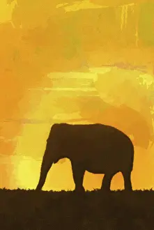 African Elephant Illustration Stampe: Elephant background template