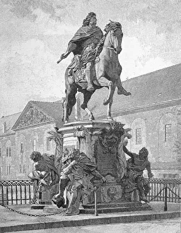 Historical Landmark Europe Stampe: The equestrian statue of Frederick William