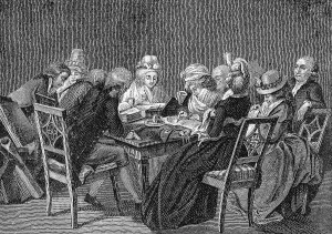 German Literature Illustration Stampe: Evening circle of the Duchess Amalia