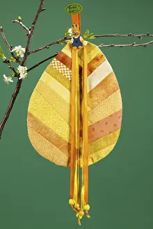 Christian Easter Traditions Stampe: Fabric Easter Egg, Cherry Branch, Easter Motif