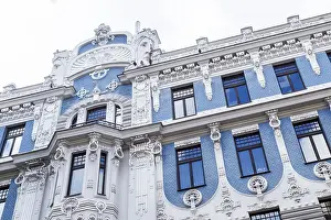 Lettonia Stampe: Facciata dell'edificio in No.
