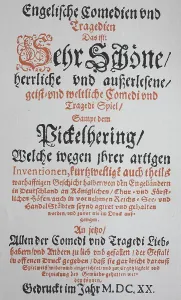 Historical Woodcut Stampe: Facsimile of the title of the first collection