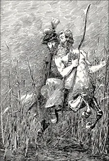 Johann Wolfgang Von Goethe Artwork Stampe: Faust with centaur Chiron, second act
