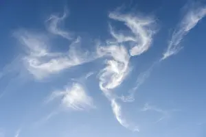 Cirrus Cloud Formation Stampe: Feather clouds, cirrus clouds, ice cloud
