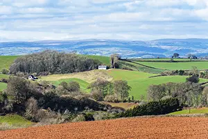 Uninhabited Farm Fields Stampe: Fields and Farmlands over Devon