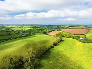 Fields And Farms From Above Stampe: Fields and Farms from a drone, Devon