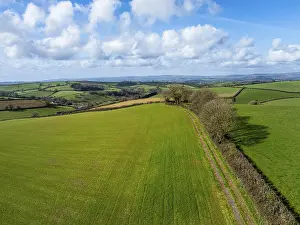 Devon Drone Photography Stampe: Fields and Farms from a drone, Devon