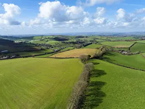 Fields And Farms From Above Stampe: Fields and Farms from a drone, Devon