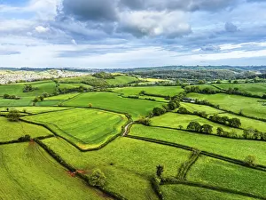 Fields And Farms UK Stampe: Fields and Farms from a drone, Devon