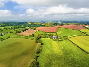 Drone Photography Devon Stampe: Fields and Farms from a drone, Devon