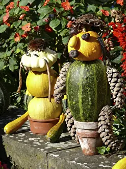 Decorative Pumpkins Stampe: Figures from pumpkins