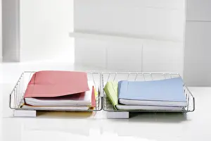 Post Office Supplies Stampe: Filing baskets with folders