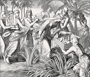 Julius Schnorr Von Carolsfeld Stampe: The Finding of Moses, Old Testament