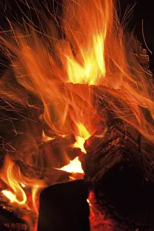 Deserted Bonfire Scene Stampe: Fire