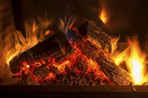 Deserted Campfire Scene Stampe: Fireplace