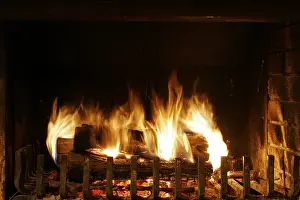 Open Fire Pit Stampe: Fireplace