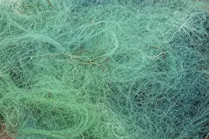 Deserted Underwater Scene Stampe: Fishing nets, also as texture, background