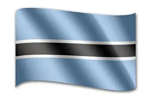Empty National Banner Stampe: Flag of Botswana