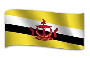 Computer Graphic Flag Design Stampe: Flag of Brunei