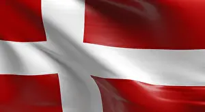 Scandinavian Flags Stampe: Flag of Denmark using as background, 3d rendering