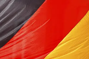 Empty Landscape With Flag Stampe: Flag of Germany