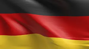 Central Europe Flags Stampe: Flag of Germany using as background, 3d rendering