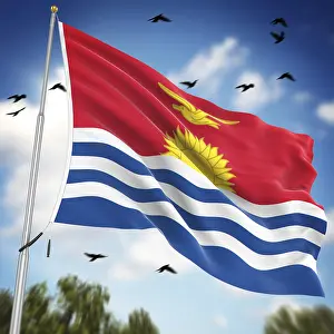 Stampe di Bandiera delle Isole Kiribati, Questo è un'immagine generata da computer e resa 3D Immagini Correlate Stampe: Bandiera delle Isole Kiribati, Questo è un'immagine generata da computer e resa 3D.